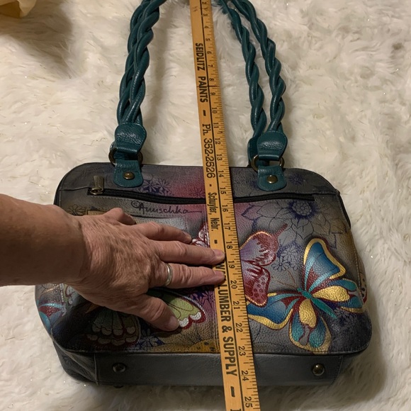 Anuschka Leather Handpainted Butterfly Shoulder Bag NWOT - Picture 10 of 12